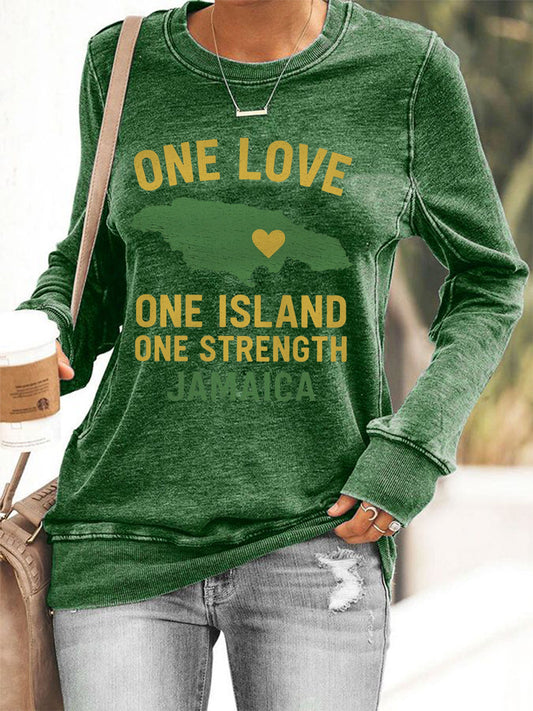Women's Hurricane Melissa One Love One Island One Strength Jamaica Sweatshirt