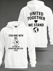 Men's Standing With All Victims Of Hurricane Melissa United Together We Stand Hoodie