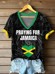 Women's praying for Jamaica short-sleeved T-shirt