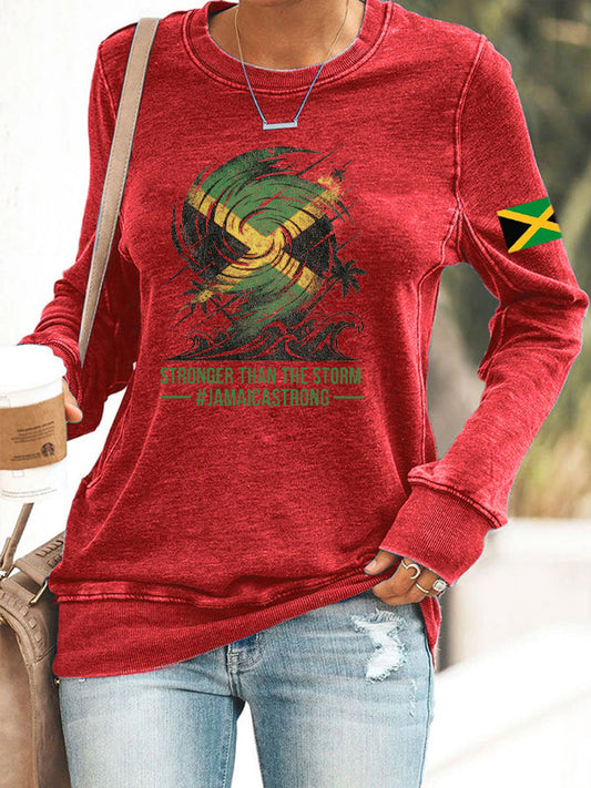 Women's Jamaica strong Polyester Waisted Sweatshirt
