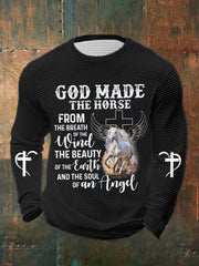Men's GOD MADE THE HORSE Waffle Long Sleeve T-Shirt