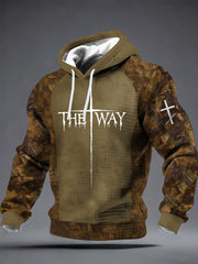 Men's The Way Cross Camouflage Checkered Cotton Hoodie