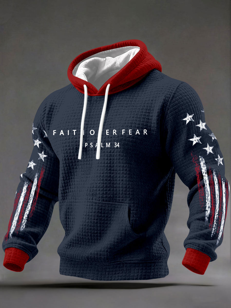 Men's Faith Over Fear Printed Casual Top