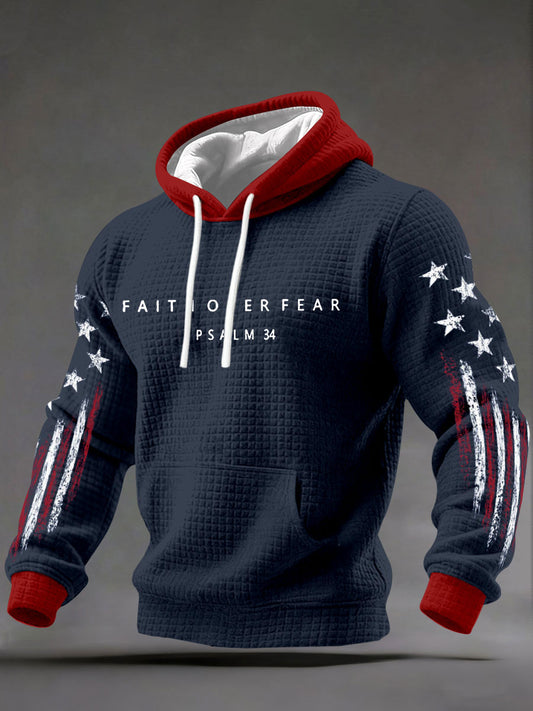 Men's Faith Over Fear Printed Casual Top