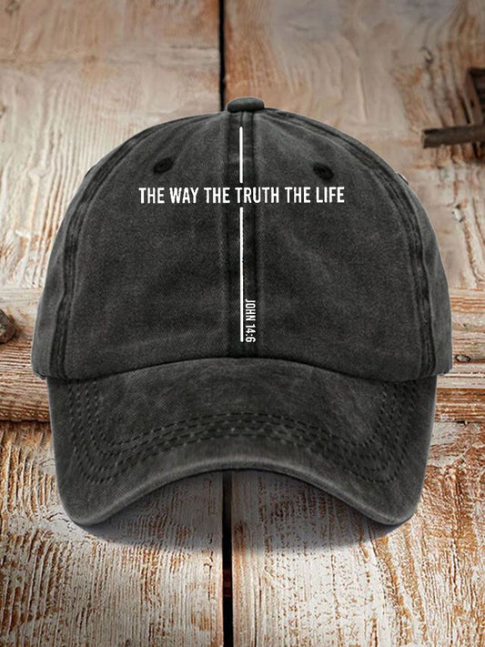 Unisex The Way The Truth The Life John 14:6 Christian Cross Print Hat