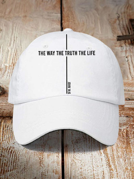 Unisex The Way The Truth The Life John 14:6 Christian Cross Print Hat