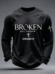Men's Cross Waffle Print Casual T-Shirt