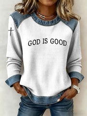 Women's God Is Good Print Casual Top
