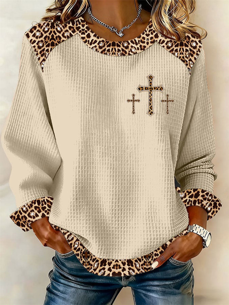 Women's Cross Print Casual Top
