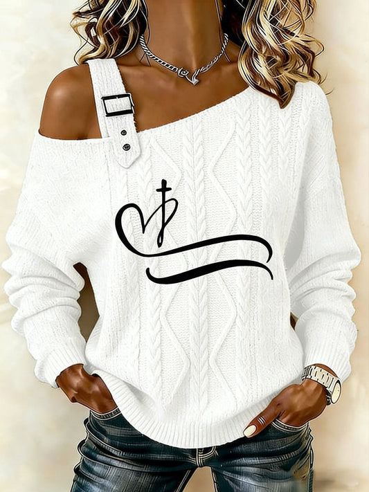 Women's Cross Print Casual Top