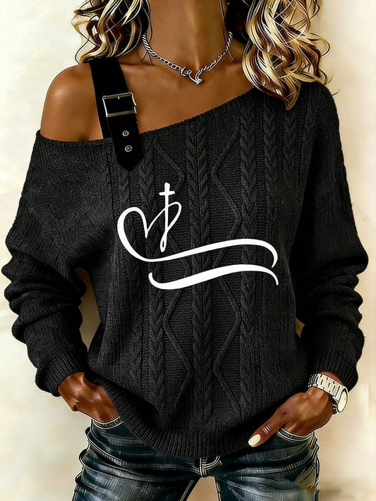 Women's Cross Print Casual Top