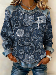 Women's Cross Print Top