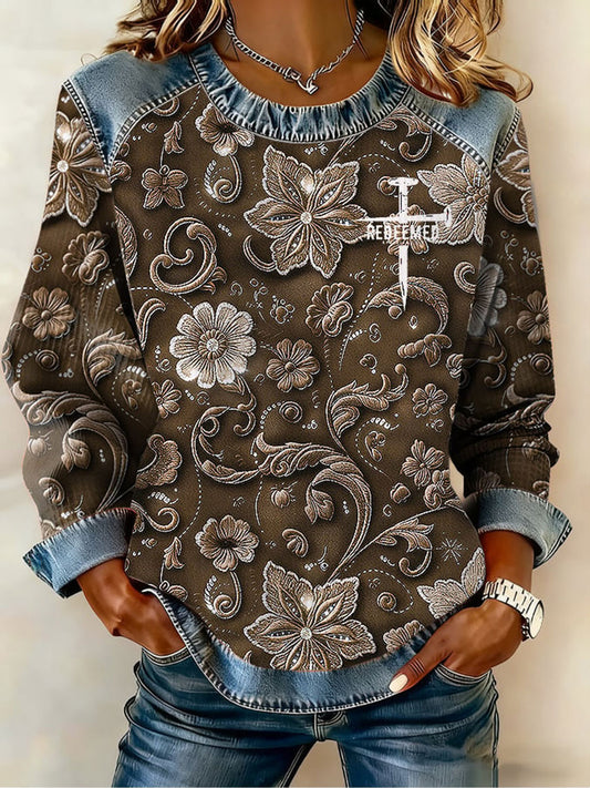 Women's Cross Print Top