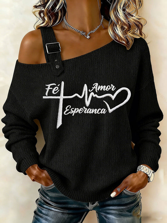 Women's Faith Print Casual Top