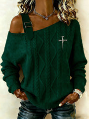 Women's Cross Print Casual Top