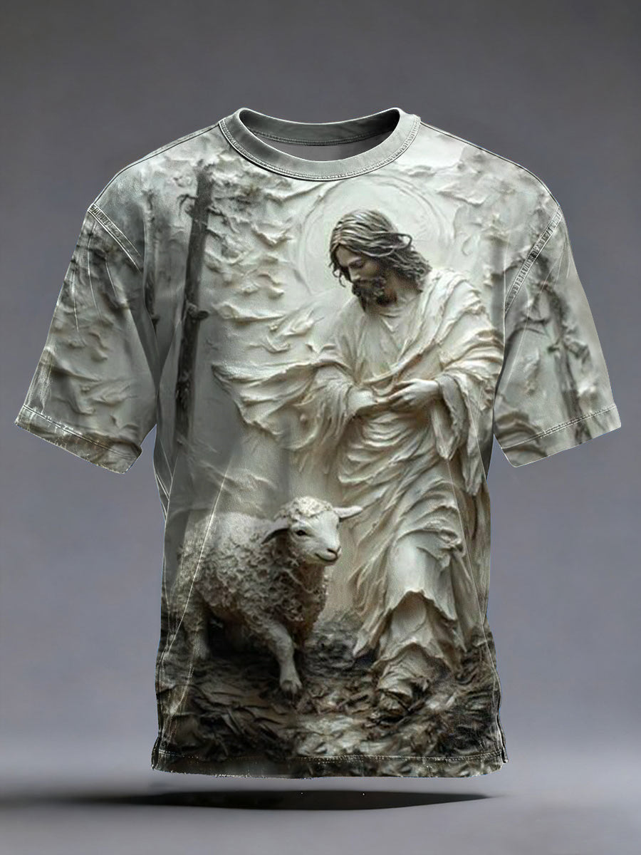 Men's Christian Jesus Shepherd Short Sleeve T-shirt