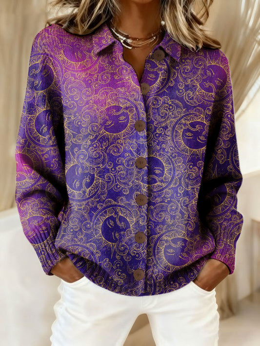 Women's Alzheimer's Awareness Art Purple Floral Printed Tops