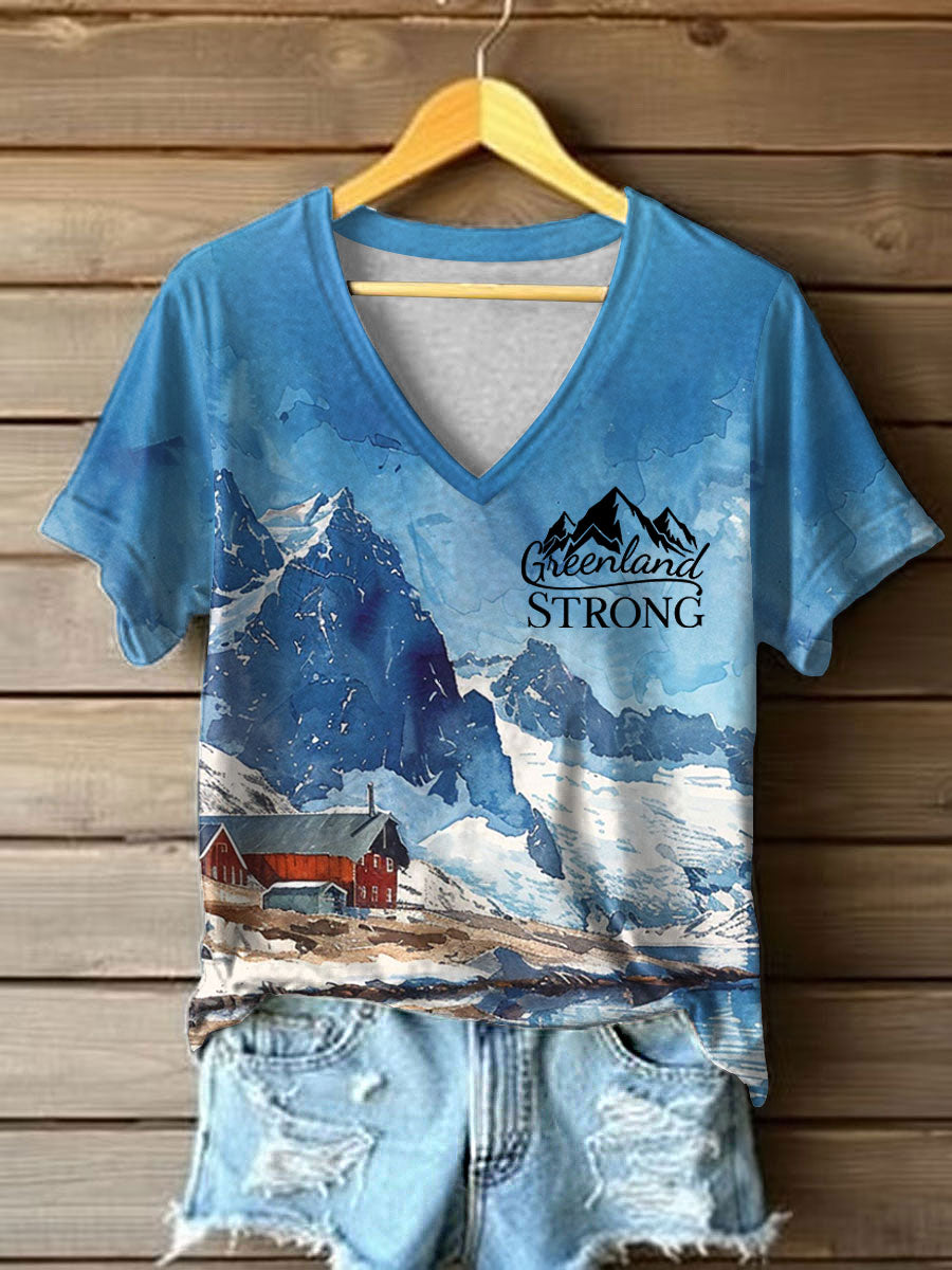 Women's Greenland Print Casual T-Shirt