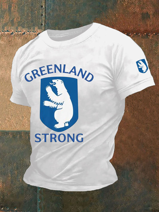 Men's Greenland Strong Printed Casual T-Shirt