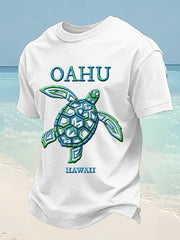 Men's Oahu Hawaii Sea Turtle Print Oahu Strong Hawaii Strong Tee