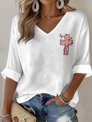 Women's 'just be who God made you to be' V-neck tops
