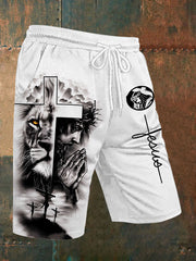 Men's Faith Print Casual Shorts