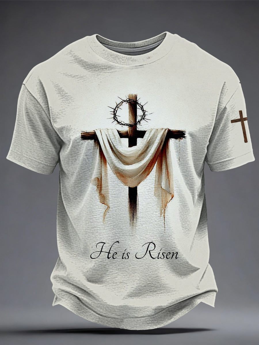 Men's Faith He Is Risen Printed T-shirt