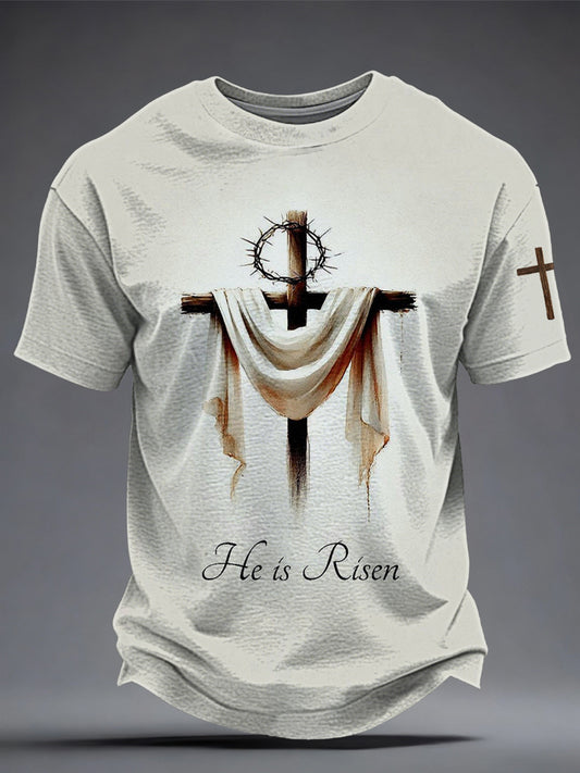 Men's Faith He Is Risen Printed T-shirt