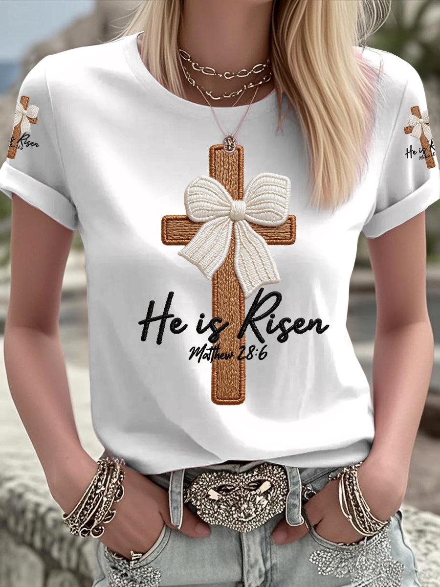Women's He Is Risen Printed T-shirt