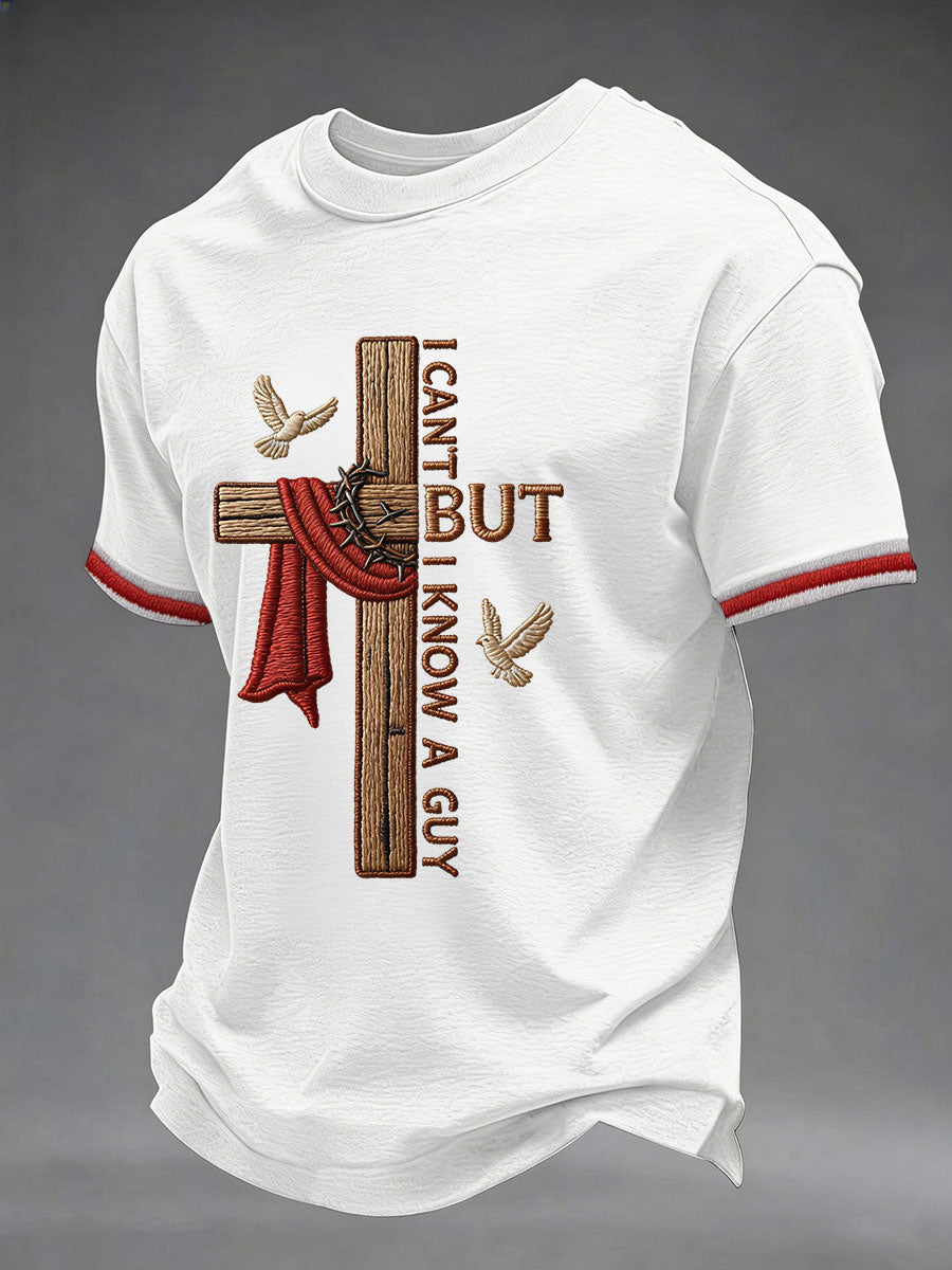 Men's 'I Can’t But I Know A Guy' Printed Casual T-Shirt
