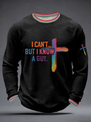 Men's 'I Can’t But I Know A Guy' Waffle Print Casual T-Shirt