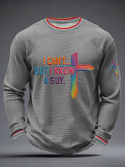 Men's 'I Can’t But I Know A Guy' Waffle Print Casual T-Shirt
