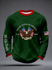 Men's America 1776-2026 Print Waffle Long-Sleeve T-Shirt