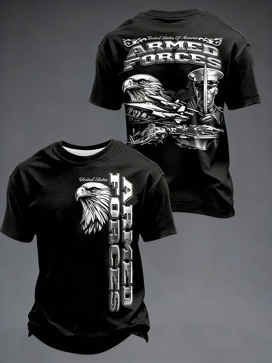 Men's Armed Forces Day Print Casual T-Shirt