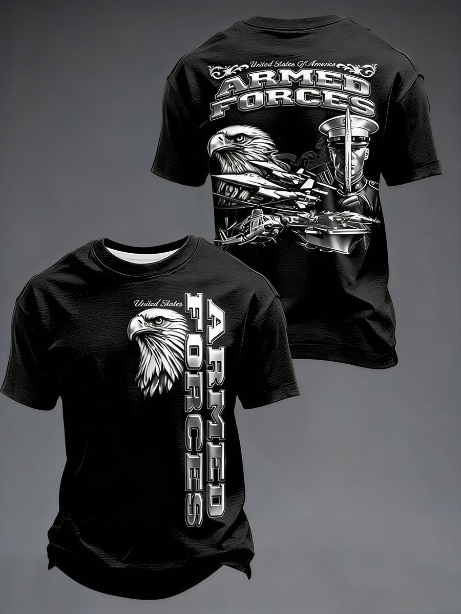 Men's Armed Forces Day Print Casual T-Shirt