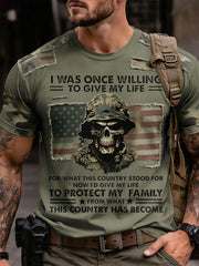 Men's Veteran Memorial Day Printed T-shirt