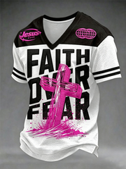 Men's Faith Over Fear V-neck T-shirt