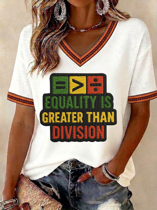 Women's Juneteenth 1865 Printed V-neck T-shirt