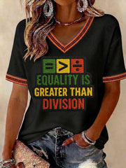 Women's Juneteenth 1865 Printed V-neck T-shirt