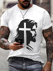Men's Christian Cross Print Tee