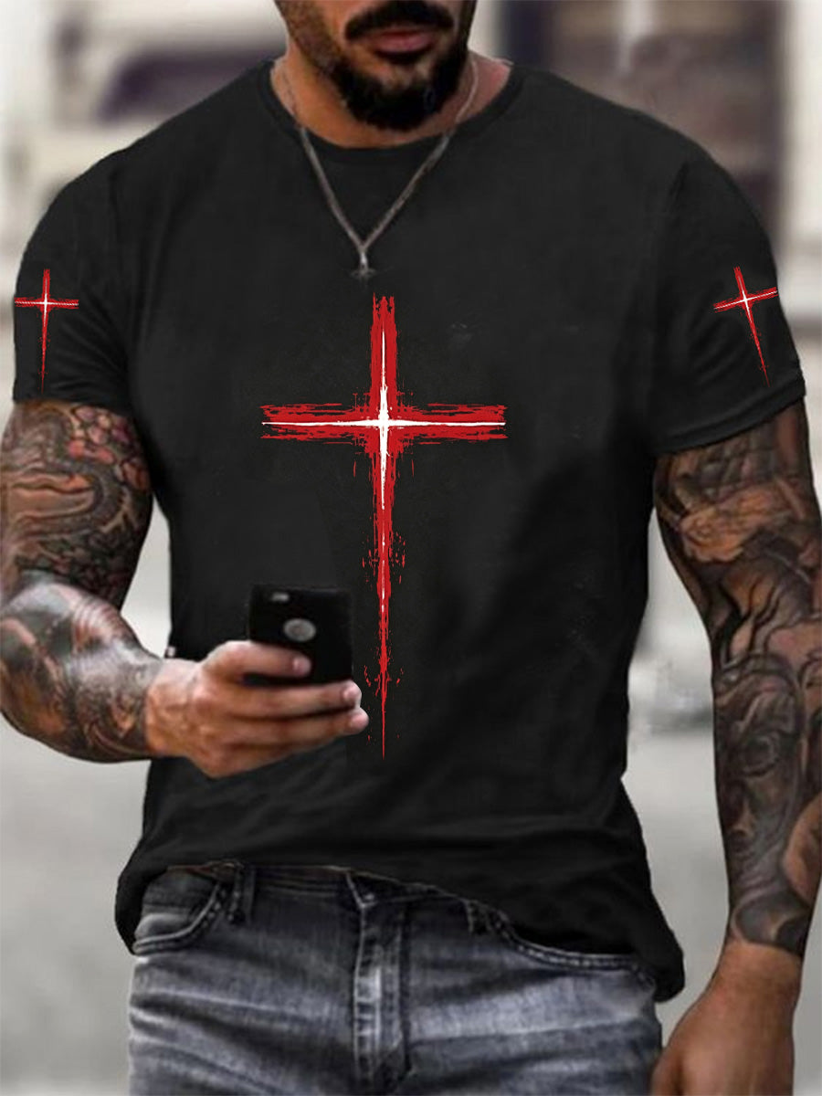 Men's Christian Cross Print Tee