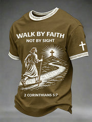 Men's We Walk By Faith Not By Sight Print Tee