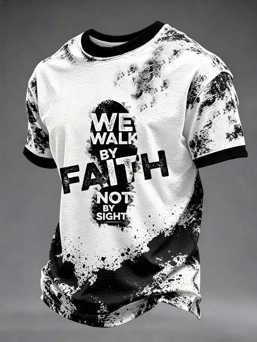 Men's We Walk By Faith Not By Sight Print Tee