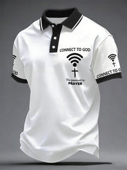 Men's "Connect To God,The Password IS Prayer" Print Casual T-Shirt