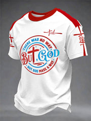 Men's "There Was No Way, But God Made A Way" Print Casual T-Shirt