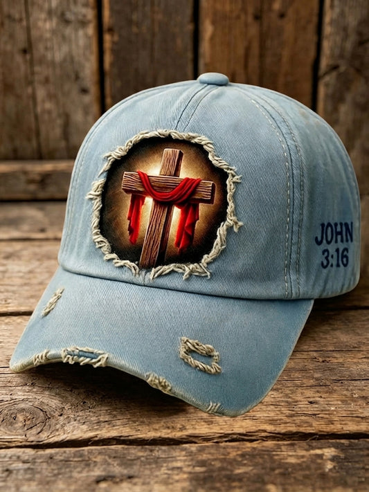 Unisex Christian Jesus Cross Print Hat