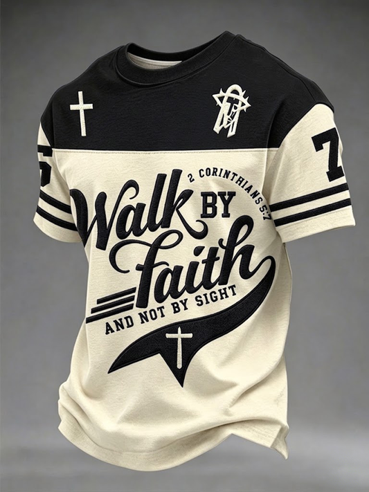 Men's Walk By Faith And Not By Sight Short Sleeves T-shirt