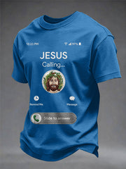 Women's Funny Christian Jesus Calling Print Casual Tee