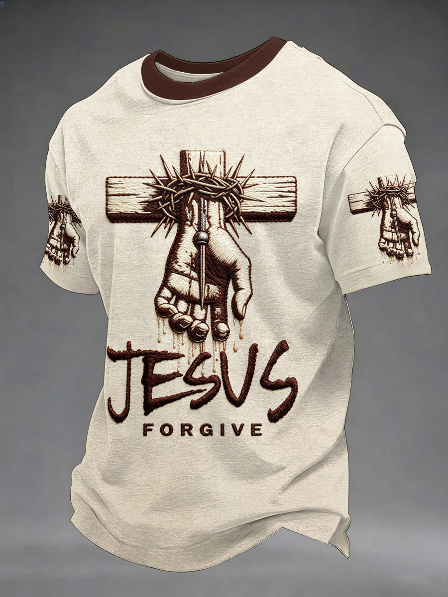 Men's Jesus Forgive Print Tee