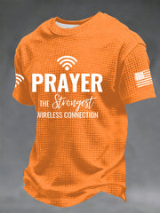 Men's Prayer The Strongest Wireless Connection Printed Casual T-Shirt